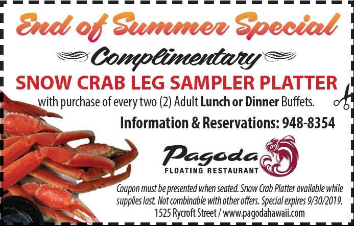 2019 Pagoda Restaurant End of Summer Special
