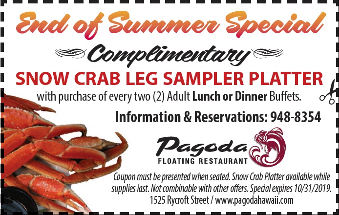 2019 Pagoda Restaurant End of Summer Special